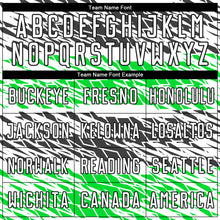 Laden Sie das Bild in den Galerie-Viewer, Custom Black White-Neon Green Sublimation Soccer Uniform Jersey