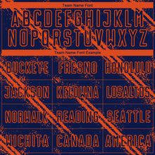 Load image into Gallery viewer, Custom Navy Orange Sublimation Soccer Uniform Jersey