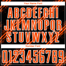 Laden Sie das Bild in den Galerie-Viewer, Custom Black Orange-White Sublimation Soccer Uniform Jersey