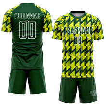 Загрузить изображение в средство просмотра галереи, Custom Green Neon Yellow-White Sublimation Soccer Uniform Jersey