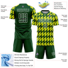 Load image into Gallery viewer, Custom Green Neon Yellow-White Sublimation Soccer Uniform Jersey
