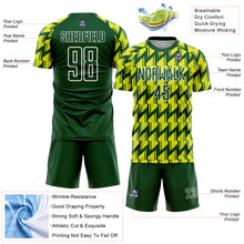 Загрузить изображение в средство просмотра галереи, Custom Green Neon Yellow-White Sublimation Soccer Uniform Jersey