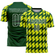 Загрузить изображение в средство просмотра галереи, Custom Green Neon Yellow-White Sublimation Soccer Uniform Jersey