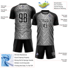 Laden Sie das Bild in den Galerie-Viewer, Custom Black White Lines Sublimation Soccer Uniform Jersey