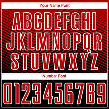 Load image into Gallery viewer, Custom Black Red-White Lines Sublimation Soccer Uniform Jersey