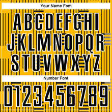 Load image into Gallery viewer, Custom Gold Black-White Lines Sublimation Soccer Uniform Jersey