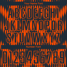Load image into Gallery viewer, Custom Navy Orange Abstract Triangle Sublimation Soccer Uniform Jersey