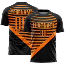 Charger l'image dans la galerie, Custom Black Bay Orange Stripes Sublimation Soccer Uniform Jersey