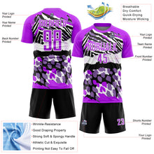 Загрузить изображение в средство просмотра галереи, Custom Purple Black-White Animal Print Sublimation Soccer Uniform Jersey
