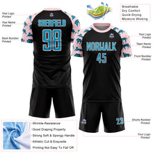 Laden Sie das Bild in den Galerie-Viewer, Custom Black US Navy Blue-Light Pink Tiger Sublimation Soccer Uniform Jersey