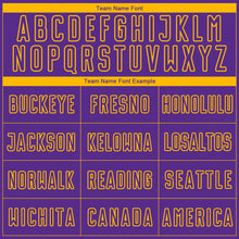 Load image into Gallery viewer, Custom Purple Gold Lines Sublimation Soccer Uniform Jersey