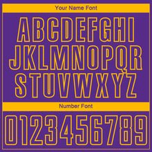 Load image into Gallery viewer, Custom Purple Gold Lines Sublimation Soccer Uniform Jersey