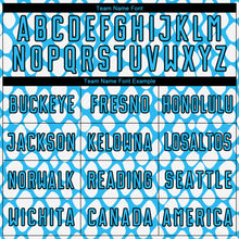 Загрузить изображение в средство просмотра галереи, Custom Sky Blue Black-White Snake Skin Sublimation Soccer Uniform Jersey