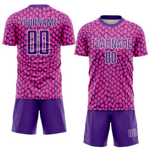 Загрузить изображение в средство просмотра галереи, Custom Pink Purple-White Snake Skin Sublimation Soccer Uniform Jersey