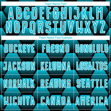 Load image into Gallery viewer, Custom Black Lakes Blue-White Hexagons Pattern Sublimation Soccer Uniform Jersey