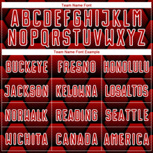 Load image into Gallery viewer, Custom Black Red-White Hexagons Pattern Sublimation Soccer Uniform Jersey