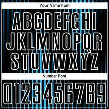 Laden Sie das Bild in den Galerie-Viewer, Custom Black Sky Blue-White Lines Sublimation Soccer Uniform Jersey