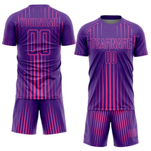 Load image into Gallery viewer, Custom Purple Pink Lines Sublimation Soccer Uniform Jersey