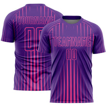 Load image into Gallery viewer, Custom Purple Pink Lines Sublimation Soccer Uniform Jersey