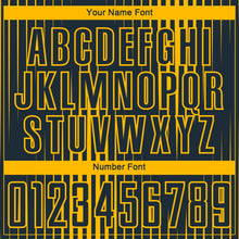 Load image into Gallery viewer, Custom Navy Gold Lines Sublimation Soccer Uniform Jersey