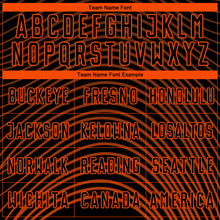 Laden Sie das Bild in den Galerie-Viewer, Custom Black Orange Gradient Geometric Lines Sublimation Soccer Uniform Jersey