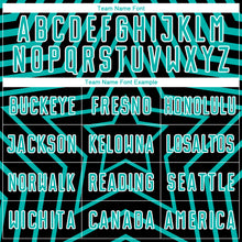 Laden Sie das Bild in den Galerie-Viewer, Custom Black Aqua-White Stars Sublimation Soccer Uniform Jersey