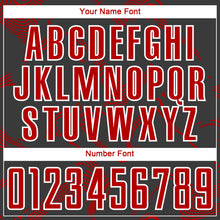 Load image into Gallery viewer, Custom Black Red-White Curve Lines Sublimation Soccer Uniform Jersey