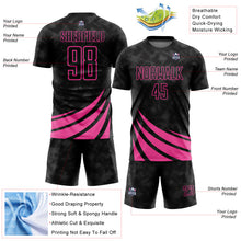 Charger l'image dans la galerie, Custom Black Pink Wind Shapes Sublimation Soccer Uniform Jersey