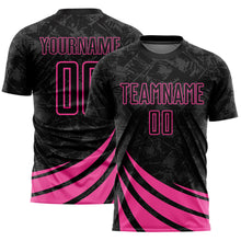 Charger l'image dans la galerie, Custom Black Pink Wind Shapes Sublimation Soccer Uniform Jersey