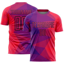 Charger l'image dans la galerie, Custom Purple Red-Black Geometric Shapes Sublimation Soccer Uniform Jersey
