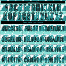 Load image into Gallery viewer, Custom Teal White-Black Geometric Shapes Sublimation Soccer Uniform Jersey