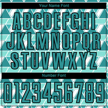 Load image into Gallery viewer, Custom Teal White-Black Geometric Shapes Sublimation Soccer Uniform Jersey
