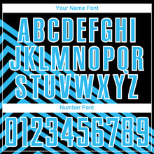 Charger l'image dans la galerie, Custom Black Sky Blue-White Lines Sublimation Soccer Uniform Jersey