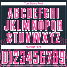 Load image into Gallery viewer, Custom Navy Pink-White Lines Sublimation Soccer Uniform Jersey