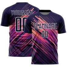 Load image into Gallery viewer, Custom Navy White Lines Sublimation Soccer Uniform Jersey