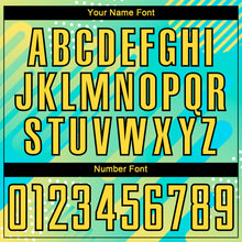 Laden Sie das Bild in den Galerie-Viewer, Custom Pea Green Yellow-Black Abstract Shapes Sublimation Soccer Uniform Jersey