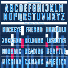 Charger l'image dans la galerie, Custom US Navy Blue Sky Blue-White Lines Sublimation Soccer Uniform Jersey