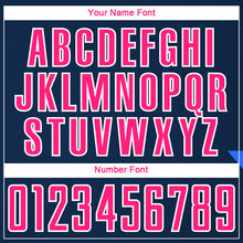 Load image into Gallery viewer, Custom Navy Pink-White Geometric Shapes Sublimation Soccer Uniform Jersey
