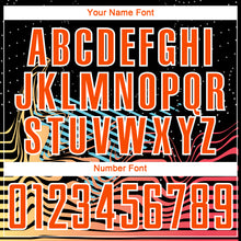 Load image into Gallery viewer, Custom Black Orange-White Lines Sublimation Soccer Uniform Jersey