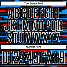 Load image into Gallery viewer, Custom Black Sky Blue-White Lines Sublimation Soccer Uniform Jersey