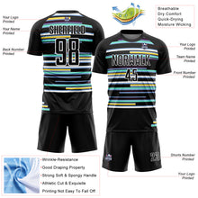 Laden Sie das Bild in den Galerie-Viewer, Custom Black White Lines Sublimation Soccer Uniform Jersey