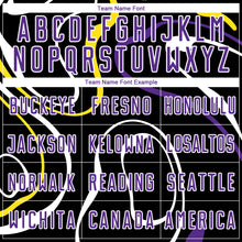 Загрузить изображение в средство просмотра галереи, Custom Black Purple-White Fluid Shapes Sublimation Soccer Uniform Jersey