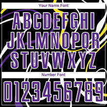 Загрузить изображение в средство просмотра галереи, Custom Black Purple-White Fluid Shapes Sublimation Soccer Uniform Jersey