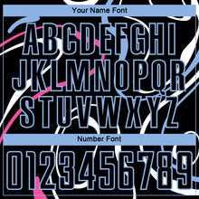 Load image into Gallery viewer, Custom Black Light Blue Fluid Shapes Sublimation Soccer Uniform Jersey