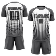 Laden Sie das Bild in den Galerie-Viewer, Custom Gray White-Black Lines Sublimation Soccer Uniform Jersey