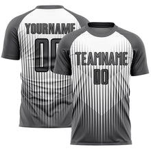 Laden Sie das Bild in den Galerie-Viewer, Custom Gray White-Black Lines Sublimation Soccer Uniform Jersey