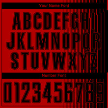 Load image into Gallery viewer, Custom Red Black Lines Sublimation Soccer Uniform Jersey