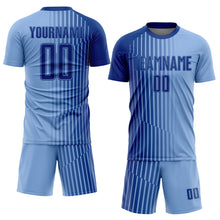 Charger l'image dans la galerie, Custom Light Blue Royal Lines Sublimation Soccer Uniform Jersey