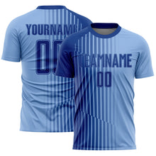 Charger l'image dans la galerie, Custom Light Blue Royal Lines Sublimation Soccer Uniform Jersey