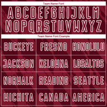 Загрузить изображение в средство просмотра галереи, Custom Crimson White Geometric Shapes Sublimation Soccer Uniform Jersey